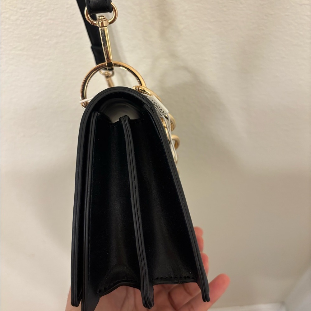 Urban Expressions Black Crossbody Bag with Gold Chain - Picture 4 of 6